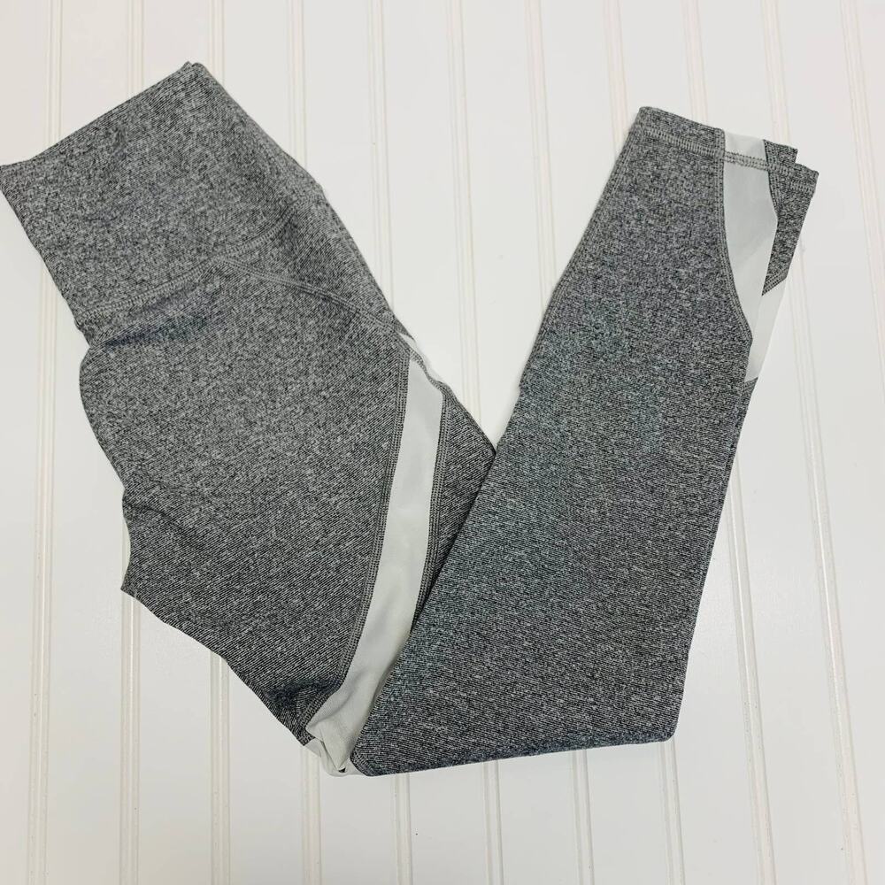 Aerie Gray White Colorblock Mesh Inset Leggings Sz Small